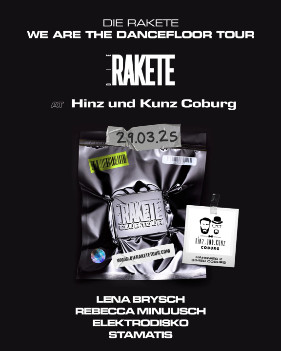 Die Rakete on Tour in Coburg w/ Lena Brysch, Rebecca Minuusch, Elektrodisko & Stamatis